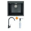 Мойка кухонная Adamant Univer графіт + змішувач + дозатор (4824296902113)