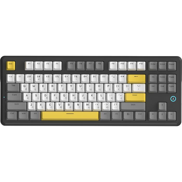 Клавиатура Ajazz AK870 V2 Flying Fish Switch USB UA Black/Grey/Yellow (AK870-V2-FF-BGY)