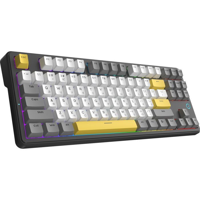 Клавиатура Ajazz AK870 V2 Flying Fish Switch USB UA Black/Grey/Yellow (AK870-V2-FF-BGY) изображение 3
