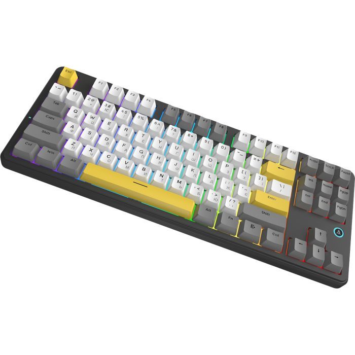 Клавиатура Ajazz AK870 V2 Flying Fish Switch USB UA Black/Grey/Yellow (AK870-V2-FF-BGY) изображение 5