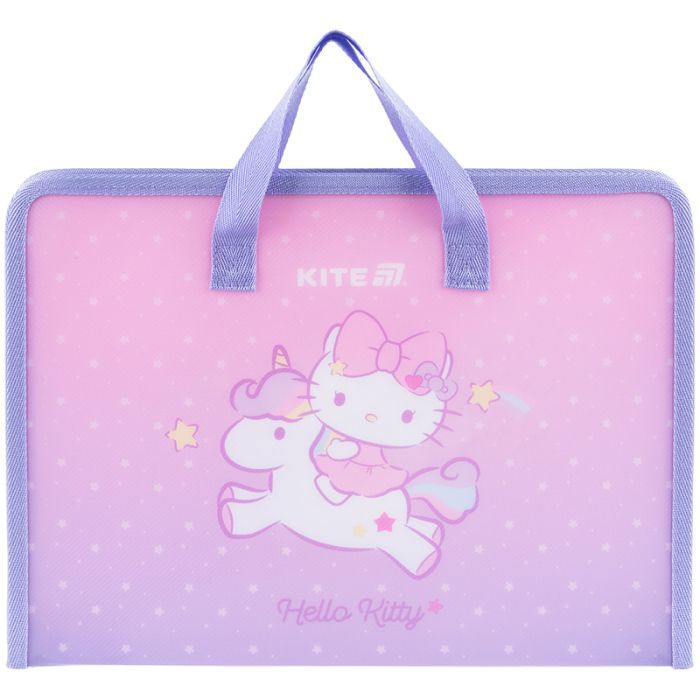 Папка - портфель Kite на блискавці A4 Hello Kitty, 1 відділення (HK25-202-1)
