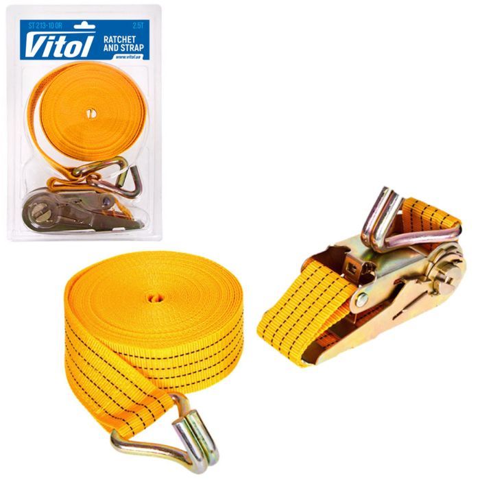 Стяжной ремень VITOL 3т ST-213-10 OR 47мм х 10м (в пластику) (ST 213-10 OR) изображение 9