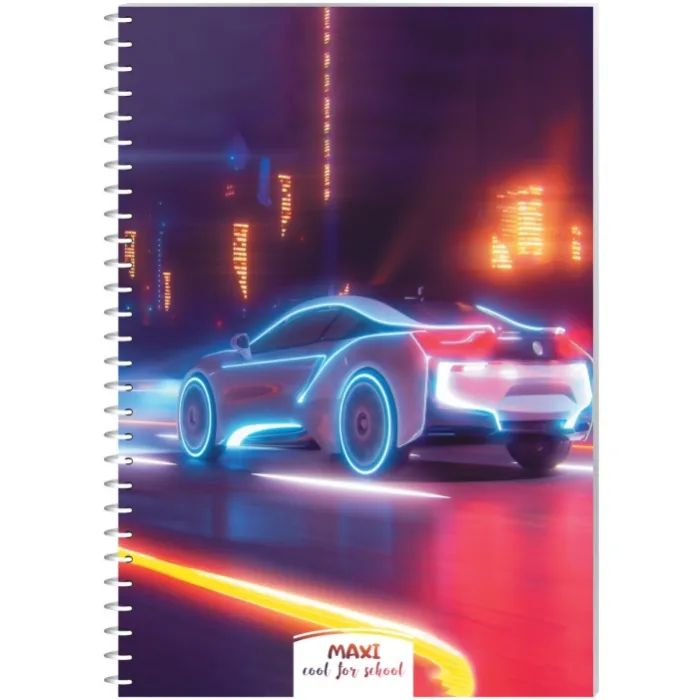 Блокнот Maxi А5, пластикова обкладинка, спіраль, 60 арк., клітинка (MX21213-12)