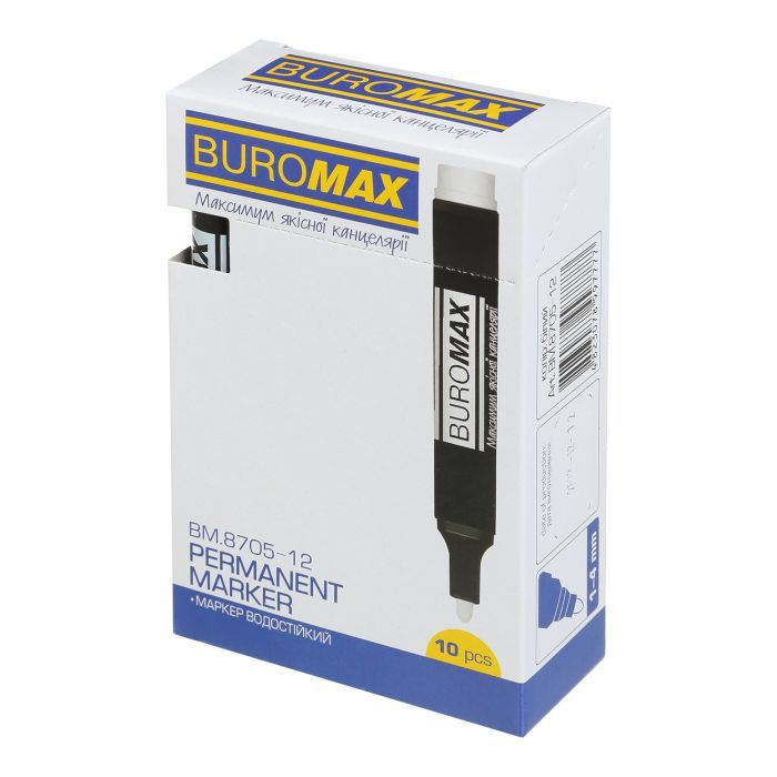 Маркер Buromax водостійкий 1-4 мм, білий (BM.8705-12) зображення 4