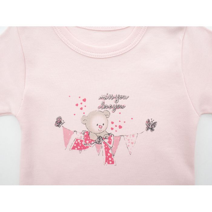 Боди детское Bibaby с мишкой (56167-62G-pink) изображение 2