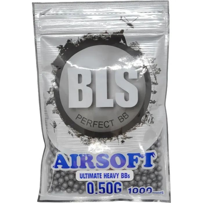 Страйкбольные шарики BLS Ultimateheavy (Stainless) Grey 6 мм 0,46 г 1000 шт (1928.00.12)