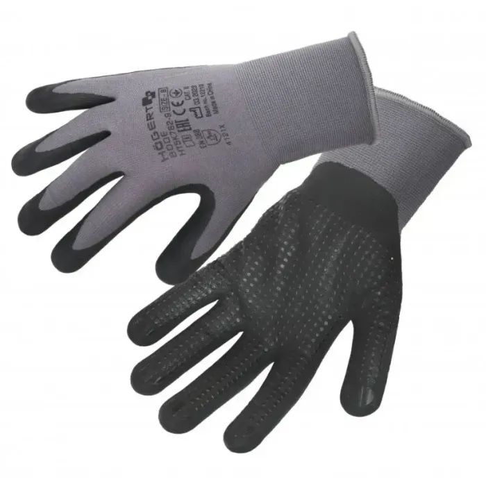 Защитные перчатки Hoegert BODE HT5K762-11 из нейлона/спандекса покрыты микропенным нитрилом темно-серые, 11 (HT5K762-11)