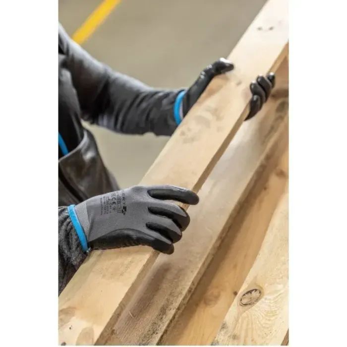 Защитные перчатки Hoegert BODE HT5K762-11 из нейлона/спандекса покрыты микропенным нитрилом темно-серые, 11 (HT5K762-11) изображение 2