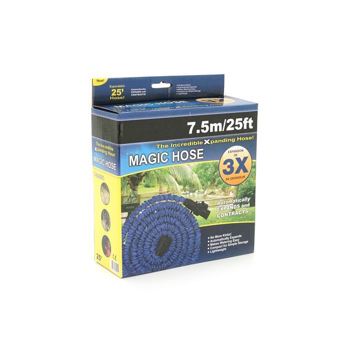 Поливочный шланг Voltronic KY-75G, 2,5-7.5м/25ft, + распылитель, насадка на кран, Green, Box (KY-75G) изображение 2