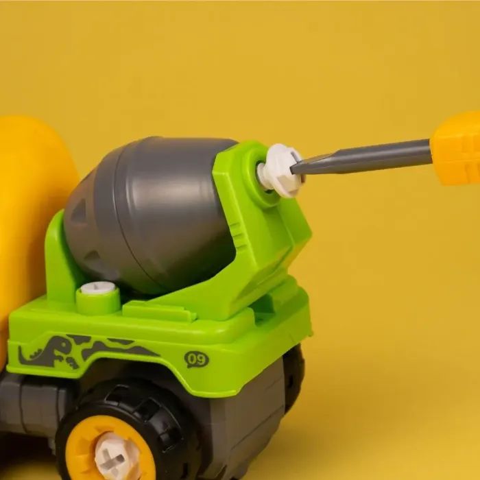 Конструктор Otamanko Машинка-конструктор Тиранозавр бетономешалка Желтый/зеленый (OTA-122TR) изображение 3