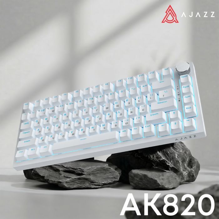 Клавиатура Ajazz AK820 Red Switch USB-C UA White (AK820-R-W) изображение 6