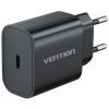 Зарядний пристрій Vention 1xUSB-C PD20W + cable USB-C to Lightning black (G17B0-EU) зображення 2