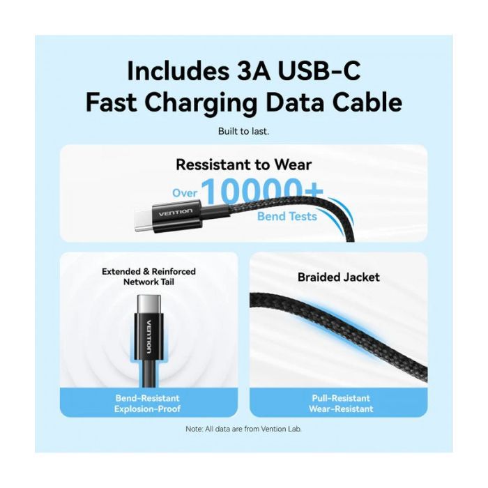 Зарядний пристрій Vention 1xUSB-C PD20W + cable USB-C to Lightning black (G17B0-EU) зображення 6