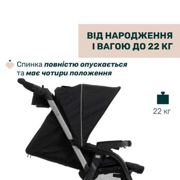 Коляска Chicco Activ3 New 2 в 1 Чорна (2900990892068) (87154.31.01) зображення 3