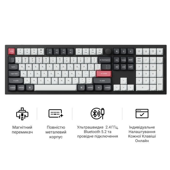 Клавіатура Keychron Q6 HE Magnetic Switch RGB UA Black (Q6H-M1-UA) зображення 8