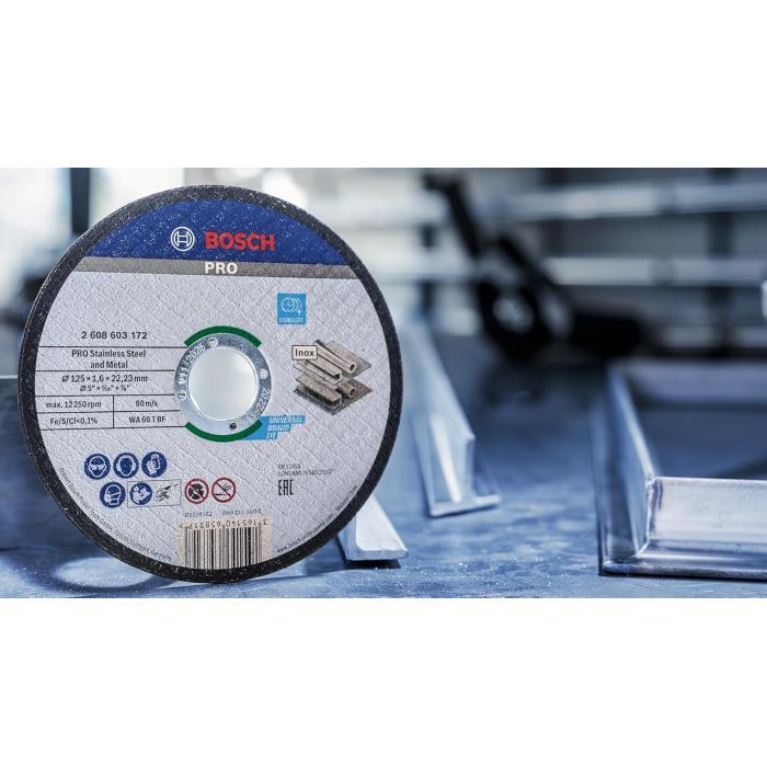 Круг отрезной Bosch Professional для нержавеющей стали и металла, 125×1.6×22.23 mm, 100 шт (2.608.626.114) изображение 5