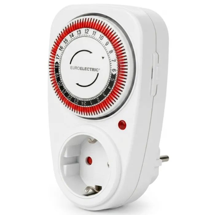 Таймер-розетка EUROELECTRIC 16A/3680W 24Н, White (ST-16A/3,68kW(M))
