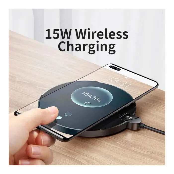 Зарядное устройство Baseus Wireless Qi 15W + cable USB-C 1.5m (CCED000001) изображение 6