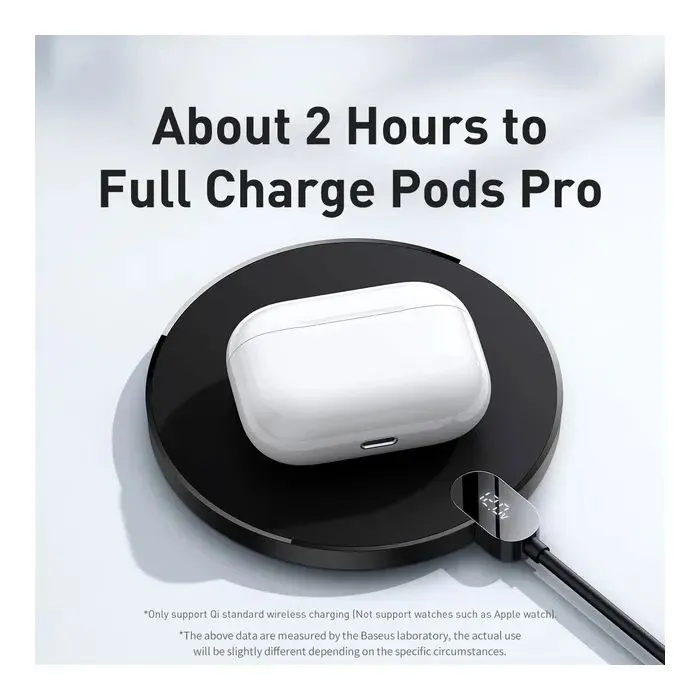Зарядное устройство Baseus Wireless Qi 15W + cable USB-C 1.5m (CCED000001) изображение 7