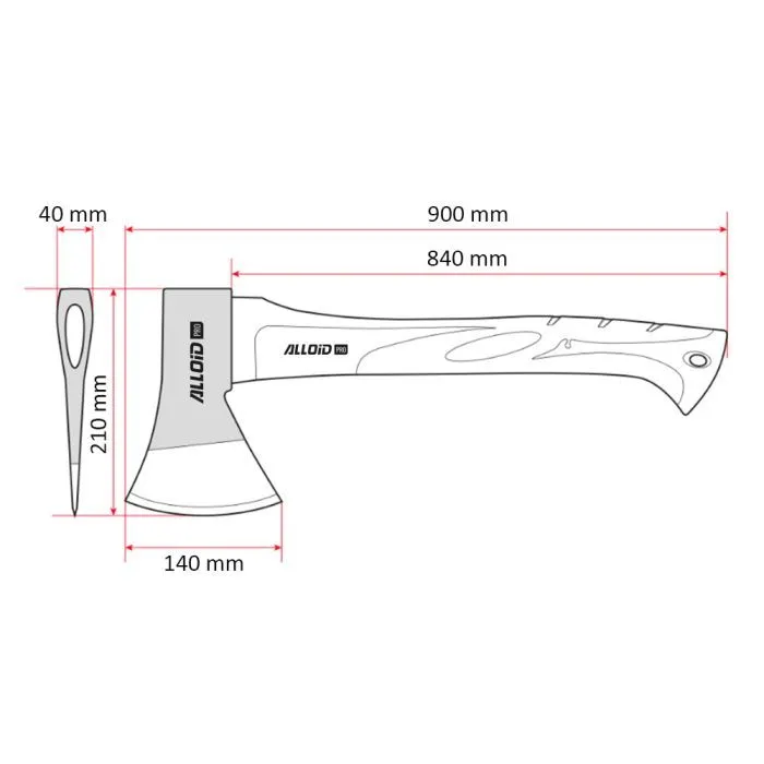 Сокира Alloid Pro, ручка з фібергласу, 1500г, 90см (AF-70141500) зображення 2