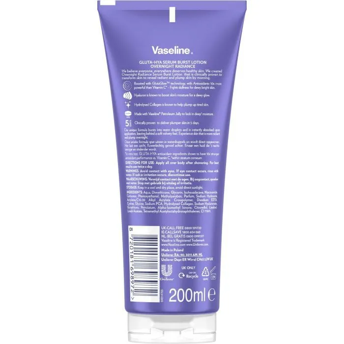 Лосьон для тела Vaseline Gluta-Hya С коллагеном Для упругости кожи 200 мл (8720181698972) изображение 2