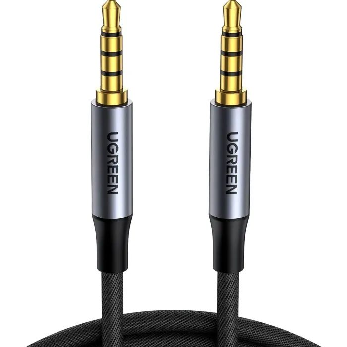 Кабель мультимедийный 3.5mm M to 3.5mm M 2.0m (4pin) AV183 gray Ugreen (20782)