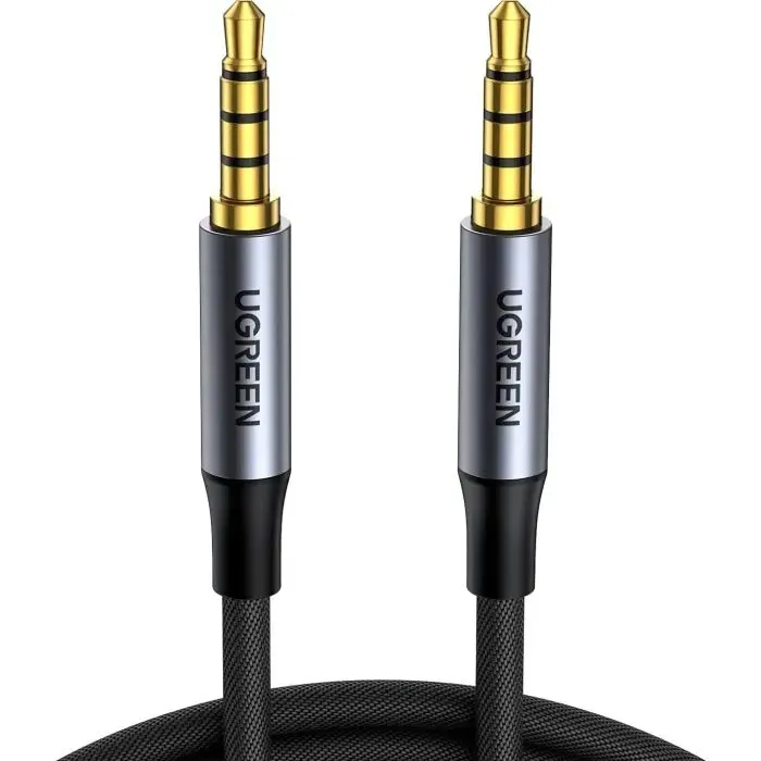 Кабель мультимедійний 3.5mm M to 3.5mm M 1.0m (4pin) AV183 gray Ugreen (10648)