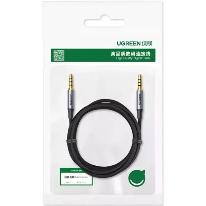 Кабель мультимедійний 3.5mm M to 3.5mm M 1.0m (4pin) AV183 gray Ugreen (10648) зображення 3