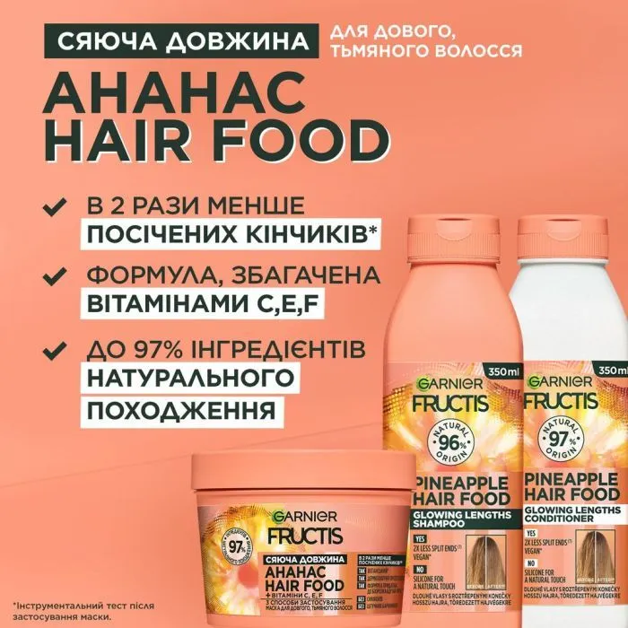 Шампунь Garnier Fructis Pineapple Hair Food Glowing Lengths Shampoo 350 мл (3600542522793) изображение 3