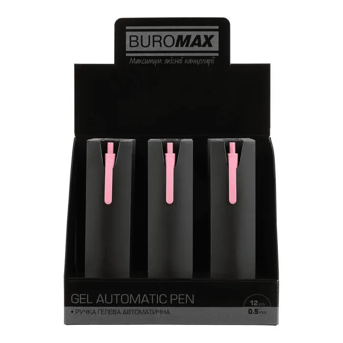 Ручка гелевая Buromax автоматическая MIST, 0,5 мм, синие чернила, розовая (BM.83103-10) изображение 5