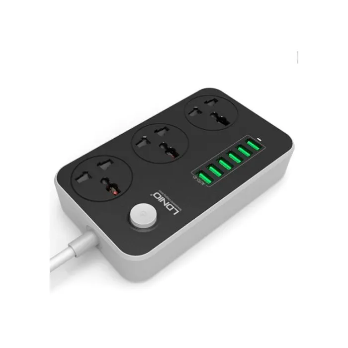Мережевий фільтр живлення LDNIO SC3604, 3 роз, 6 USB, 2м, Black (SC3604) зображення 2