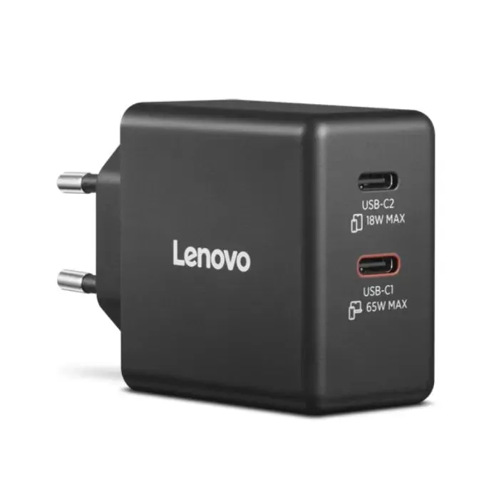 Блок питания к ноутбуку Lenovo Dual USB-C 65W GaN Charger (40AW065BEU) изображение 3