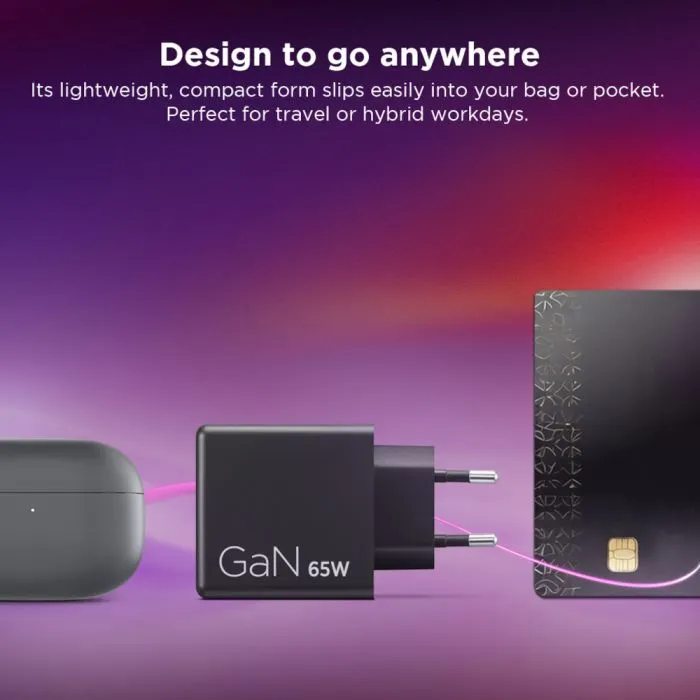 Блок питания к ноутбуку Lenovo Dual USB-C 65W GaN Charger (40AW065BEU) изображение 9