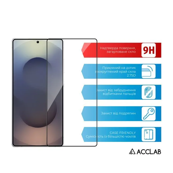 Стекло защитное ACCLAB Full Glue ESD Samsung S26 Ultra Black (1283126634338) изображение 3