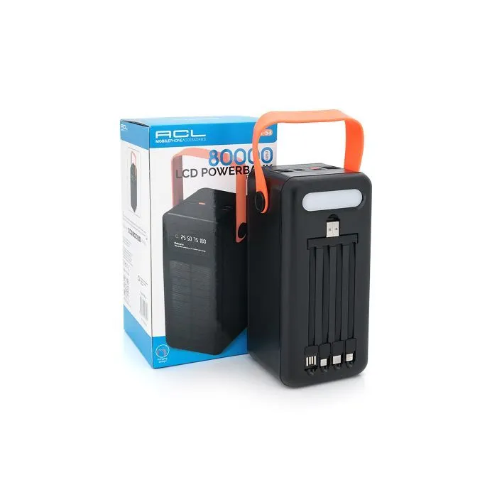 Батарея универсальная ACL 80000mAh, Solar, Flashlight (PW-53) изображение 3