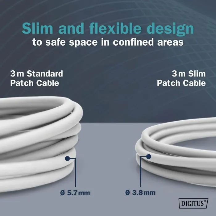Патч-корд 0.5м, FTP, cat.6A, Sliim, AWG 32/7, Cu, LSZH, grey Digitus (DK-1632-A-005S) изображение 3