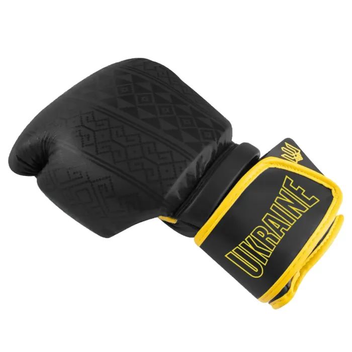 Боксерські рукавички PowerPlay 3021 Ukraine Чорні 10 унцій (PP_3021_10oz_Black) зображення 4