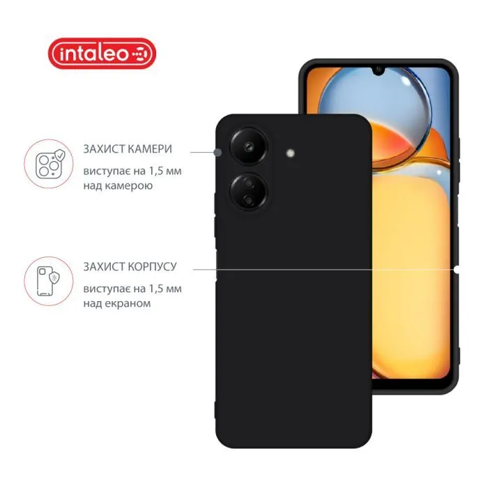 Чохол до мобільного телефона Intaleo Silicone Xiaomi Redmi 13C 4G Black (1283126600784) зображення 3