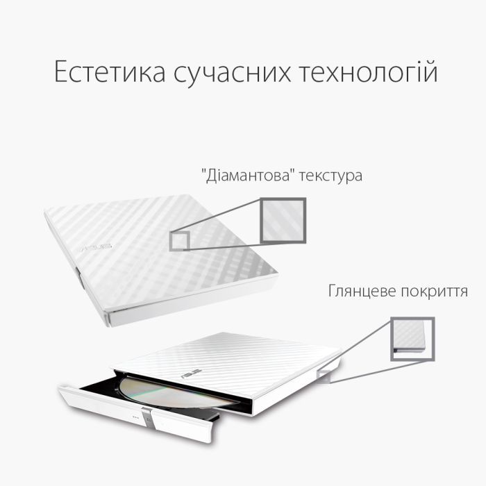 Оптический привод DVD-RW ASUS SDRW-08D2S-U LITE/WHT/G/AS (90-DQ0436-UA221KZ) изображение 3