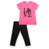 Набор детской одежды Breeze с надписью "LOVE" из пайеток (8307-152G-pink)