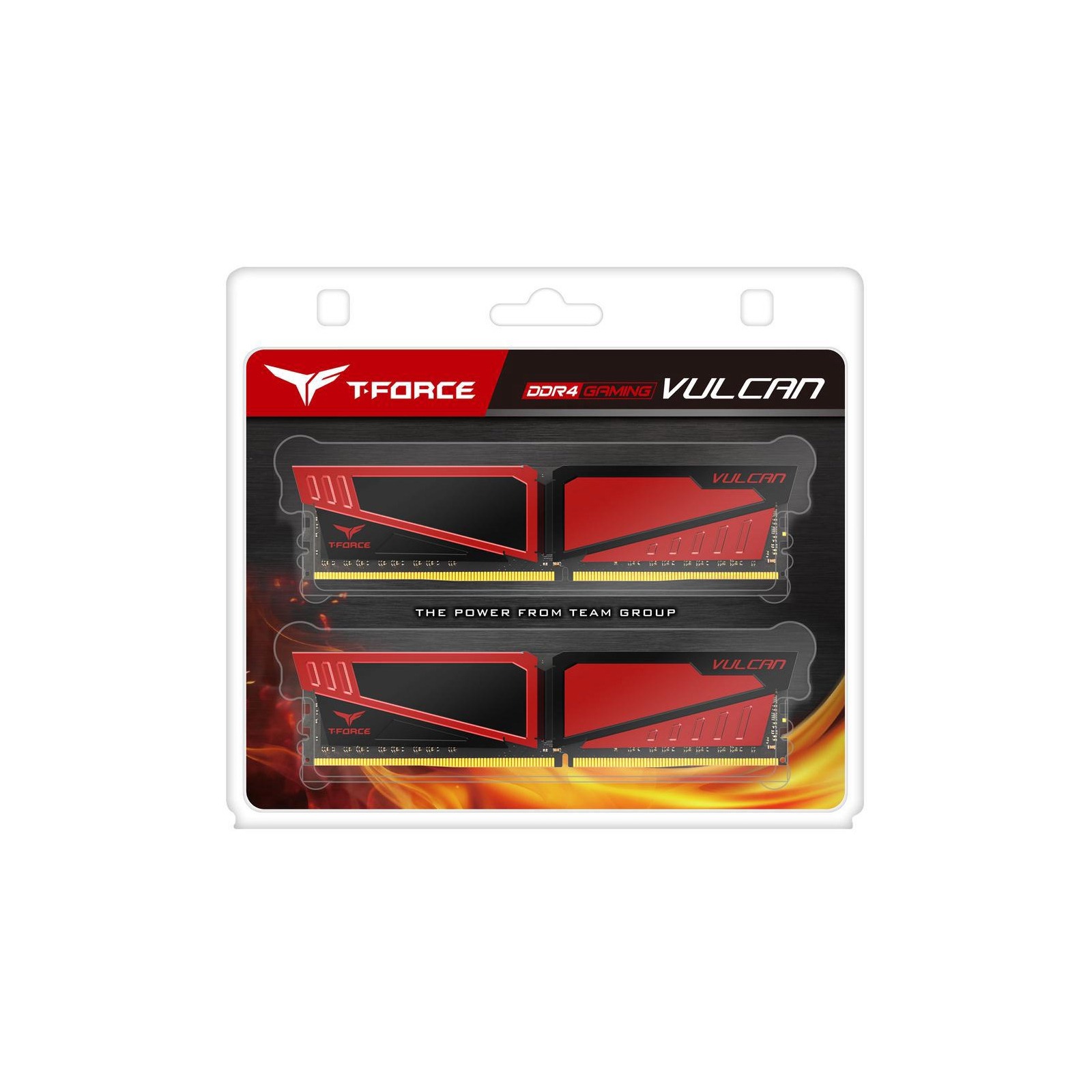 Модуль пам'яті для комп'ютера DDR4 32GB (2x16GB) 2400 MHz T-Force Vulcan Red Team (TLRED432G2400HC15BDC01) зображення 3