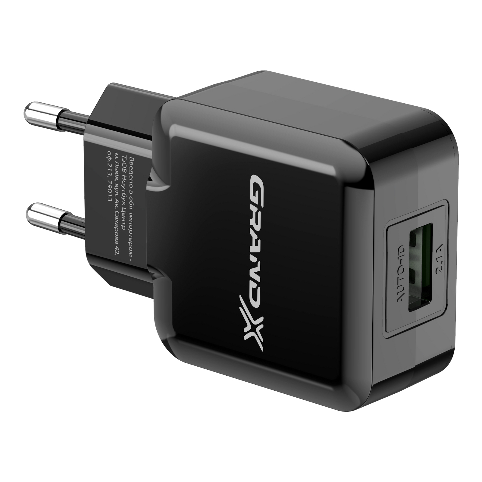 Зарядний пристрій Grand-X 1*USB, 2,1A, Black, + cable USB -> Lightning, Cu, 2.1А, 1m (CH03LTB) зображення 2
