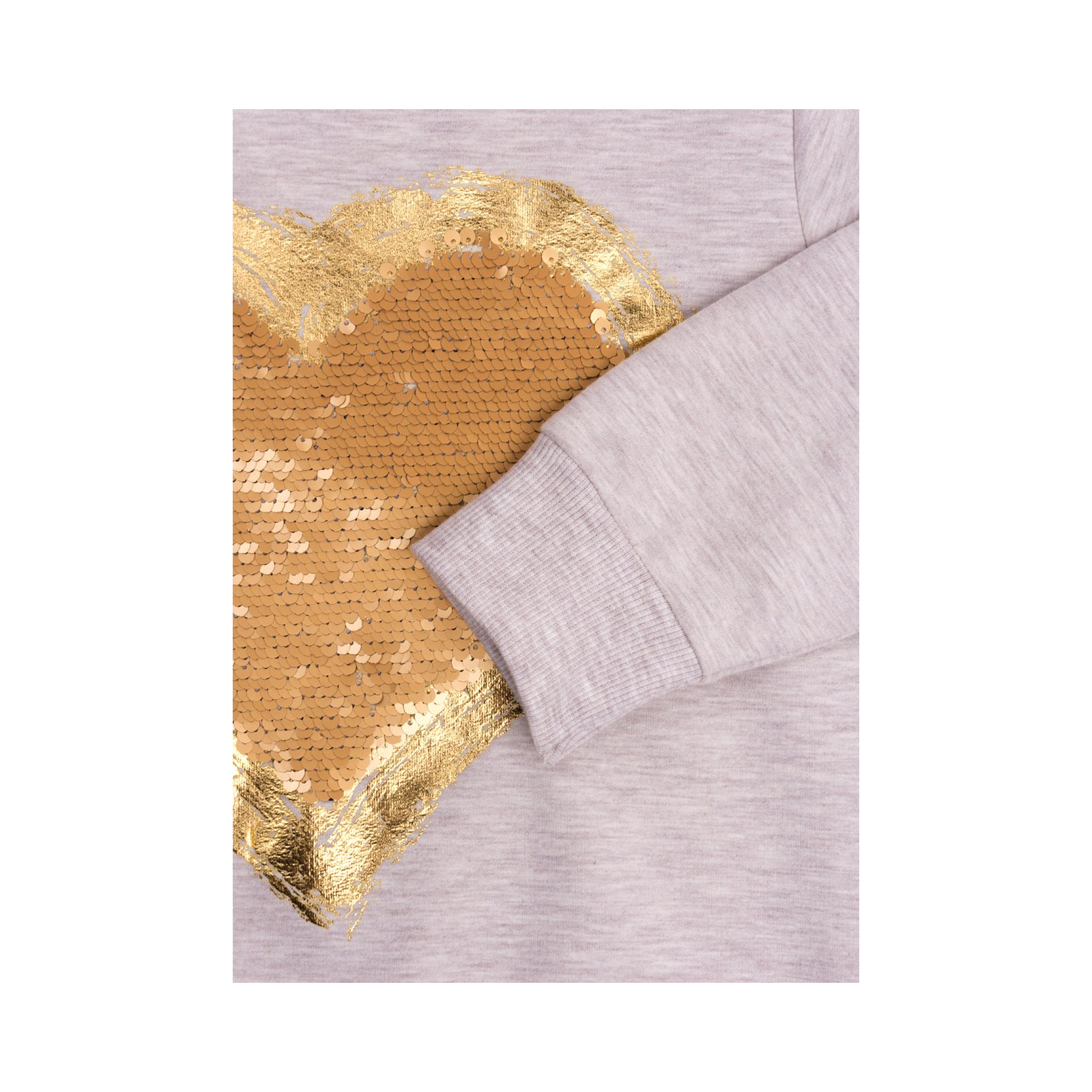 Кофта Breeze с сердцем из пайеток (9972-116G-beige) изображение 5