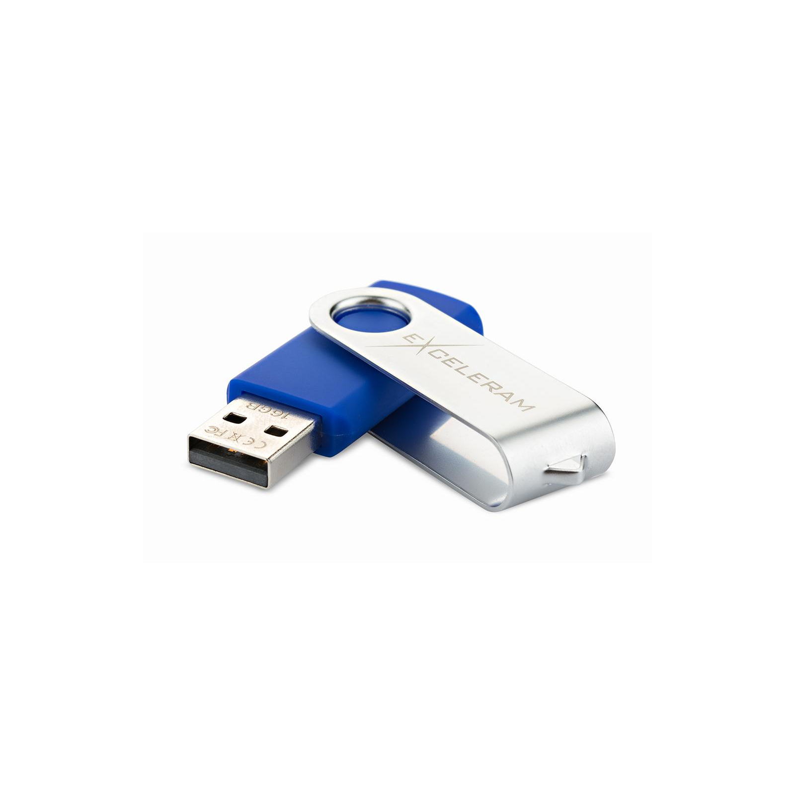 USB флеш накопитель eXceleram 16GB P1 Series Silver/Blue USB 2.0 (EXP1U2SIBL16) изображение 2