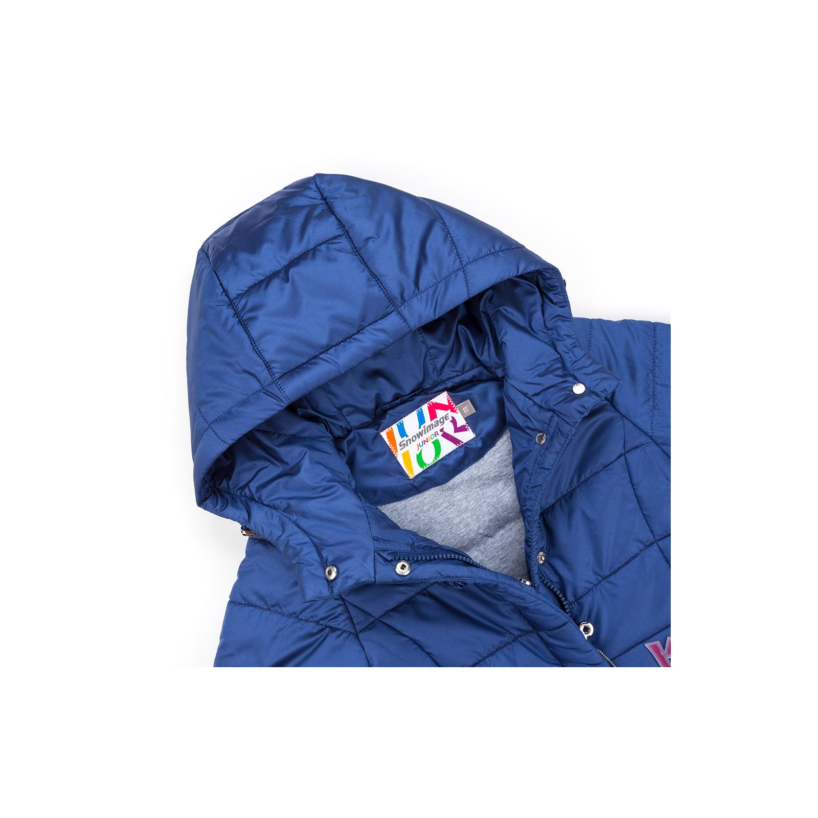 Куртка Snowimage удлиненная с капюшоном и цветочками (SICY-G107-122G-blue) изображение 3