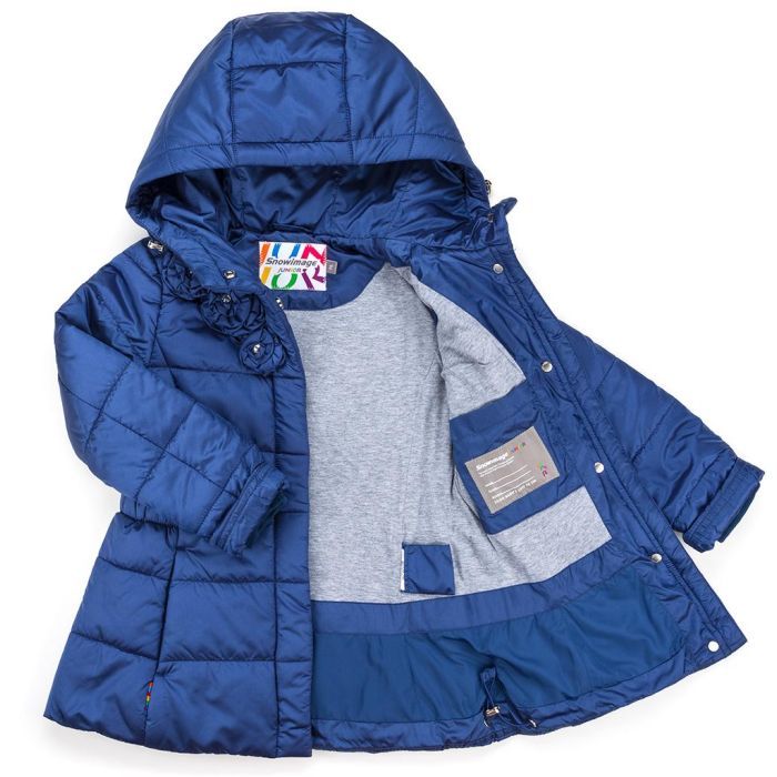 Куртка дитяча Snowimage подовжена з капюшоном і квіточками (SICY-G107-110G-blue) зображення 5