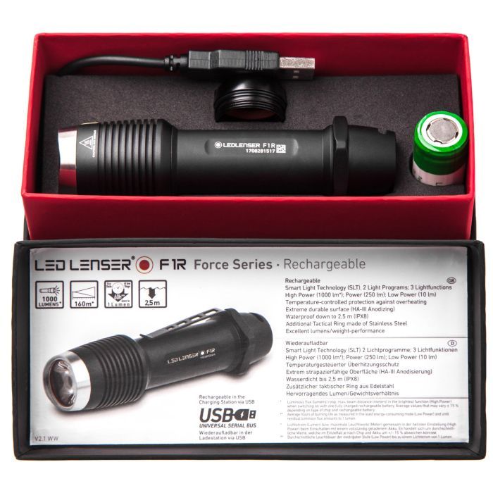 Фонарь LedLenser F1R, заряжаемый, 1000/250/20 (8701R) изображение 6