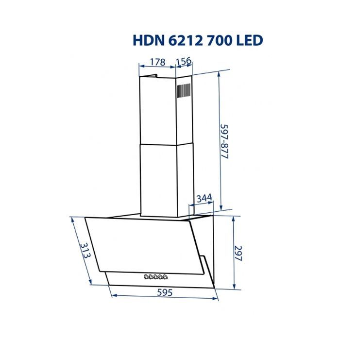 Витяжка кухонна Minola HDN 6212 BL 700 LED (HDN6212BL700LED) зображення 12