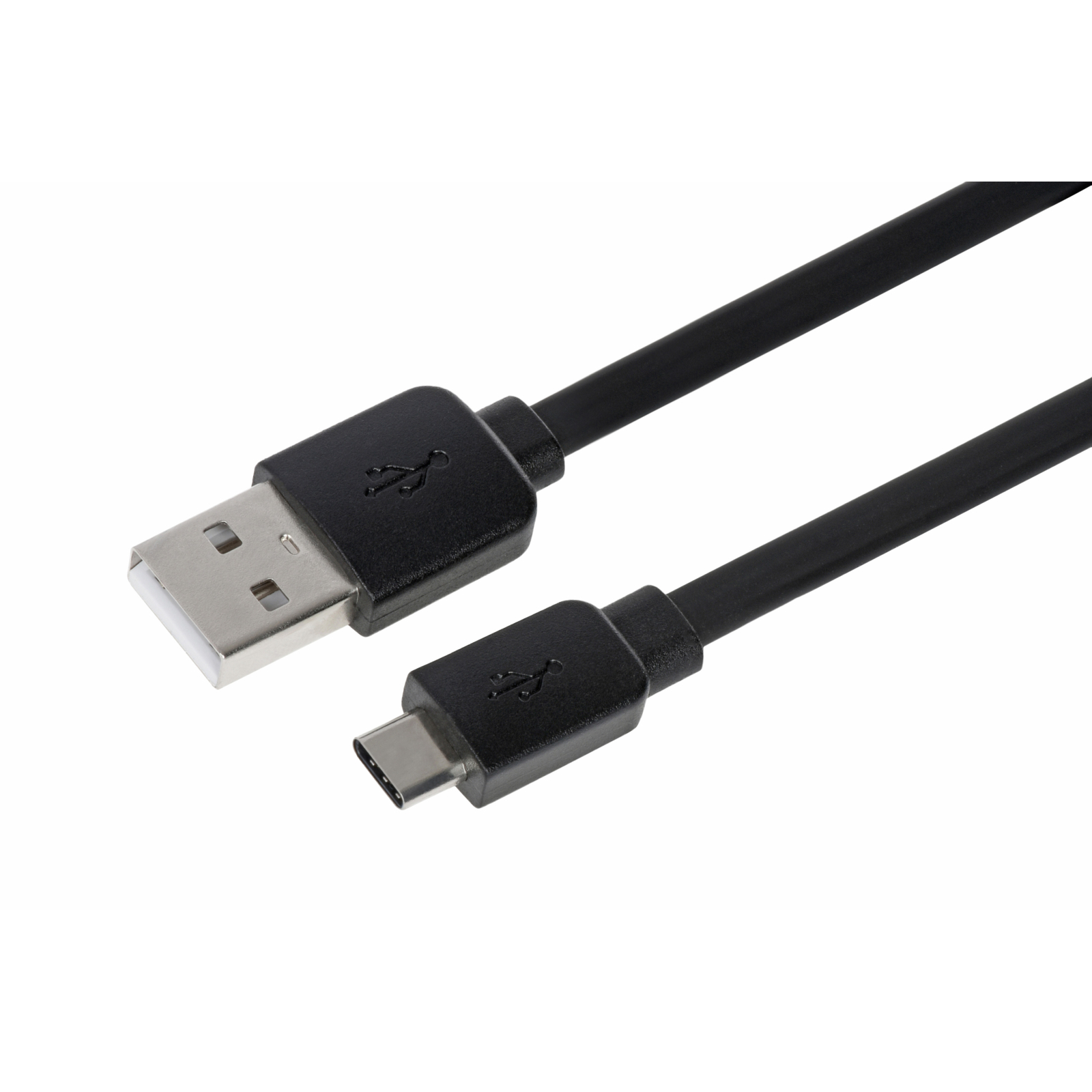 Дата кабель USB 2.0 AM to Type-C 1.0m Flat Single Molding Type, Black 2E (2E-CCTPVC-1MBL) изображение 3