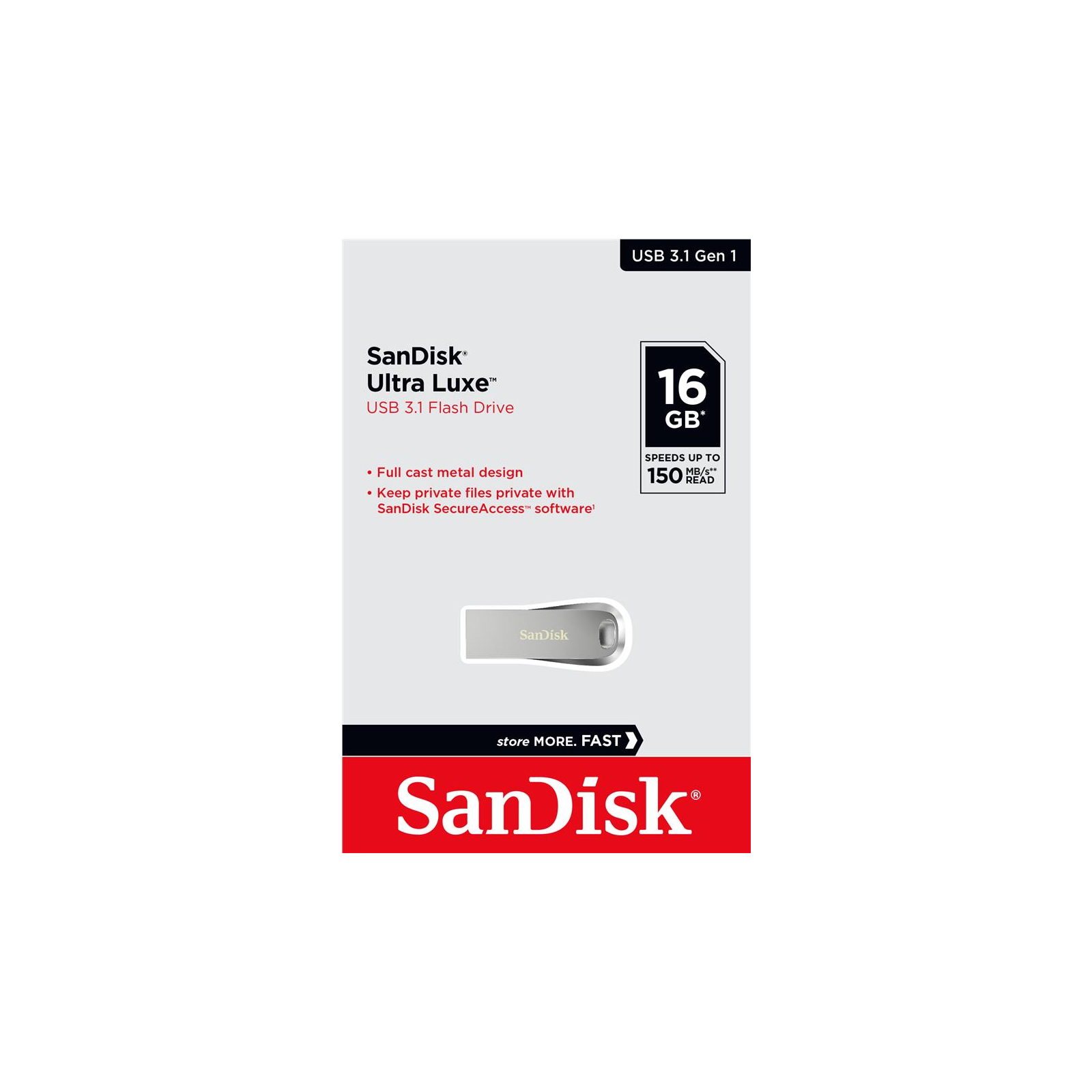 USB флеш накопичувач SanDisk 16GB Ultra Luxe USB 3.1 (SDCZ74-016G-G46) зображення 5